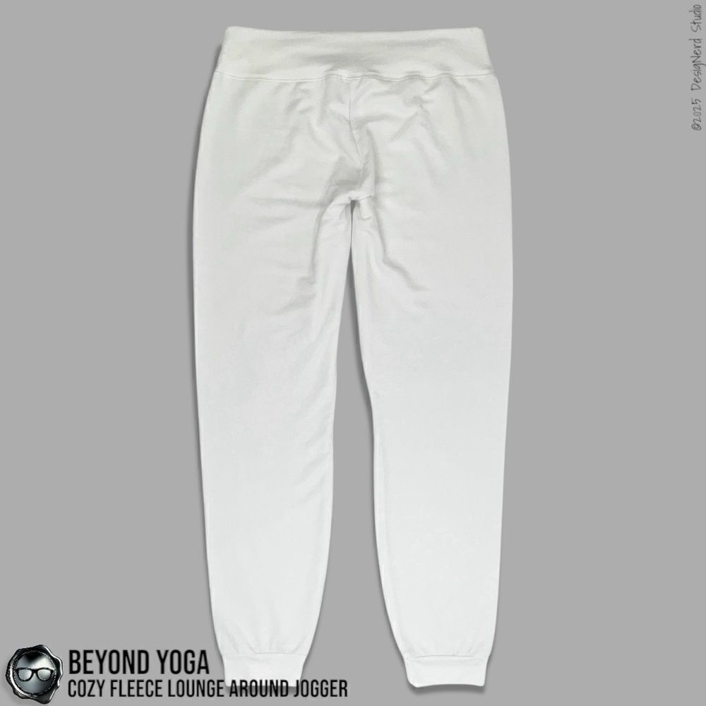 BEYOND YOGA COZY FLEECE LOUNGE AROUND MIDI JOGGER SWEATPANTS IN WHITE MODAL XL - Picture 2 of 10